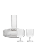 Ripple Wine Carafe & Wine Glasses - Set of 2 - Gift Set - Clear