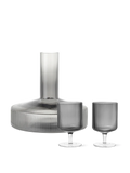 Ripple Wine Carafe & Wine Glasses - Set of 2 - Gift Set - Smoked Grey