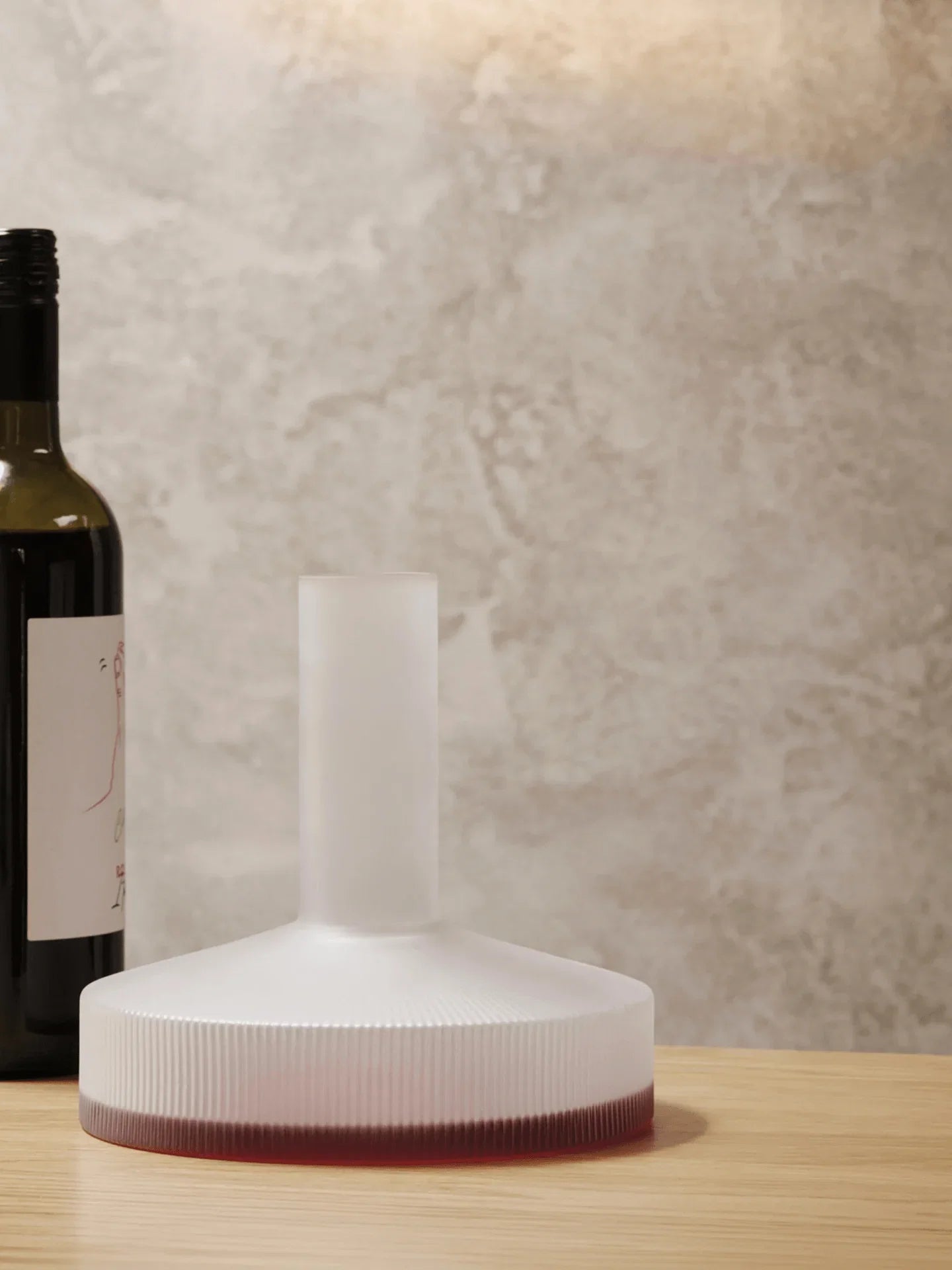 Ripple Wine Carafe & Wine Glasses - Set of 2 - Gift Set - Frosted
