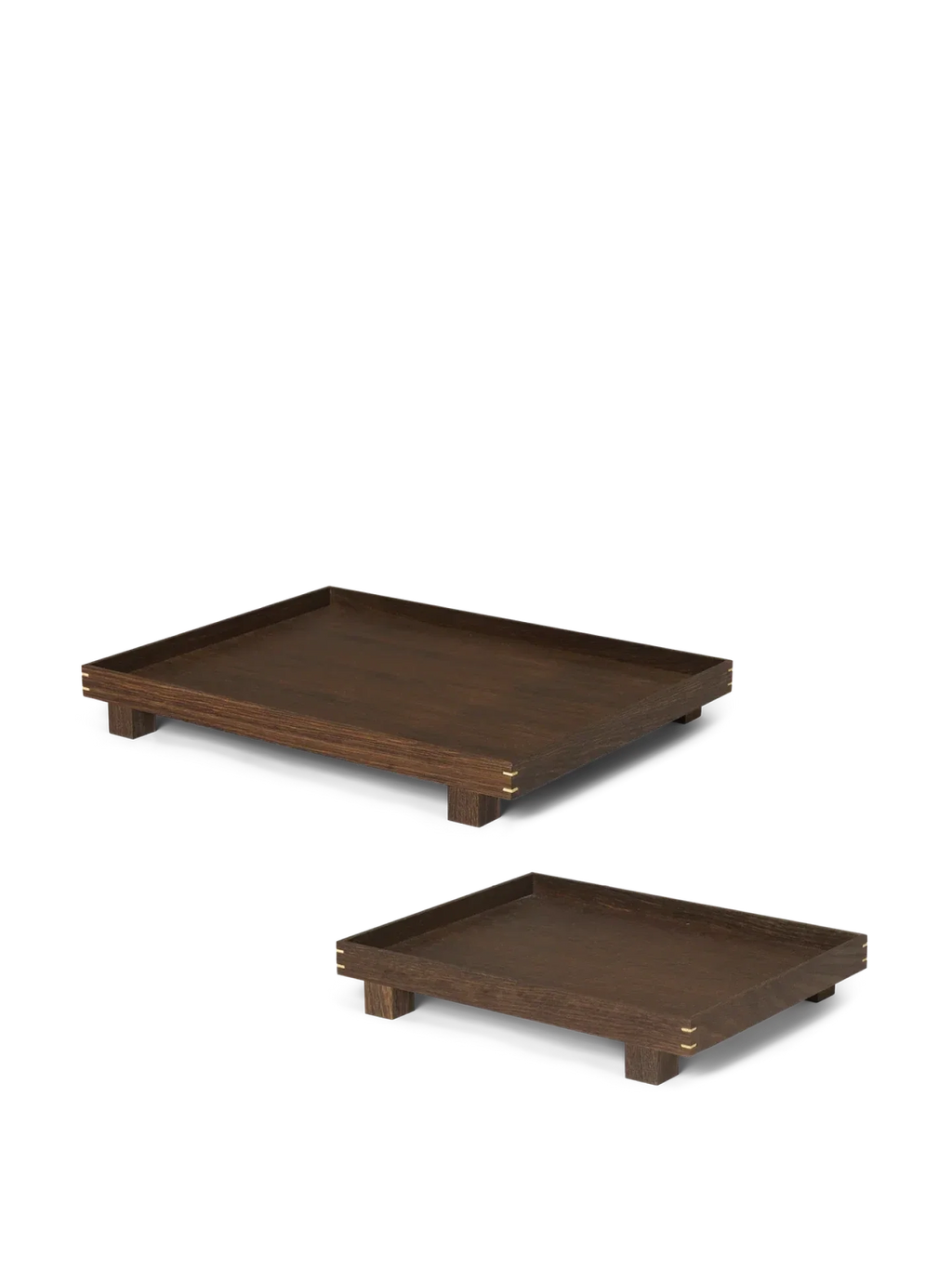 Bon Wooden Tray - Large & Small Gift Set - Smoked Oak