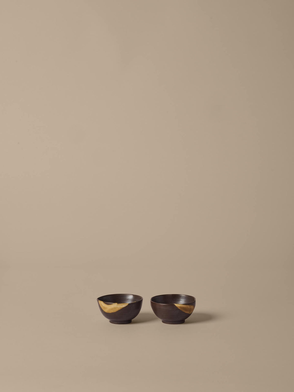 Koyo Bowls - Ø8.5 - Set of 2 - Dark Brown/Buff