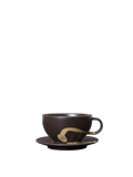 Koyo Cup with Saucer - Dark Brown/Buff