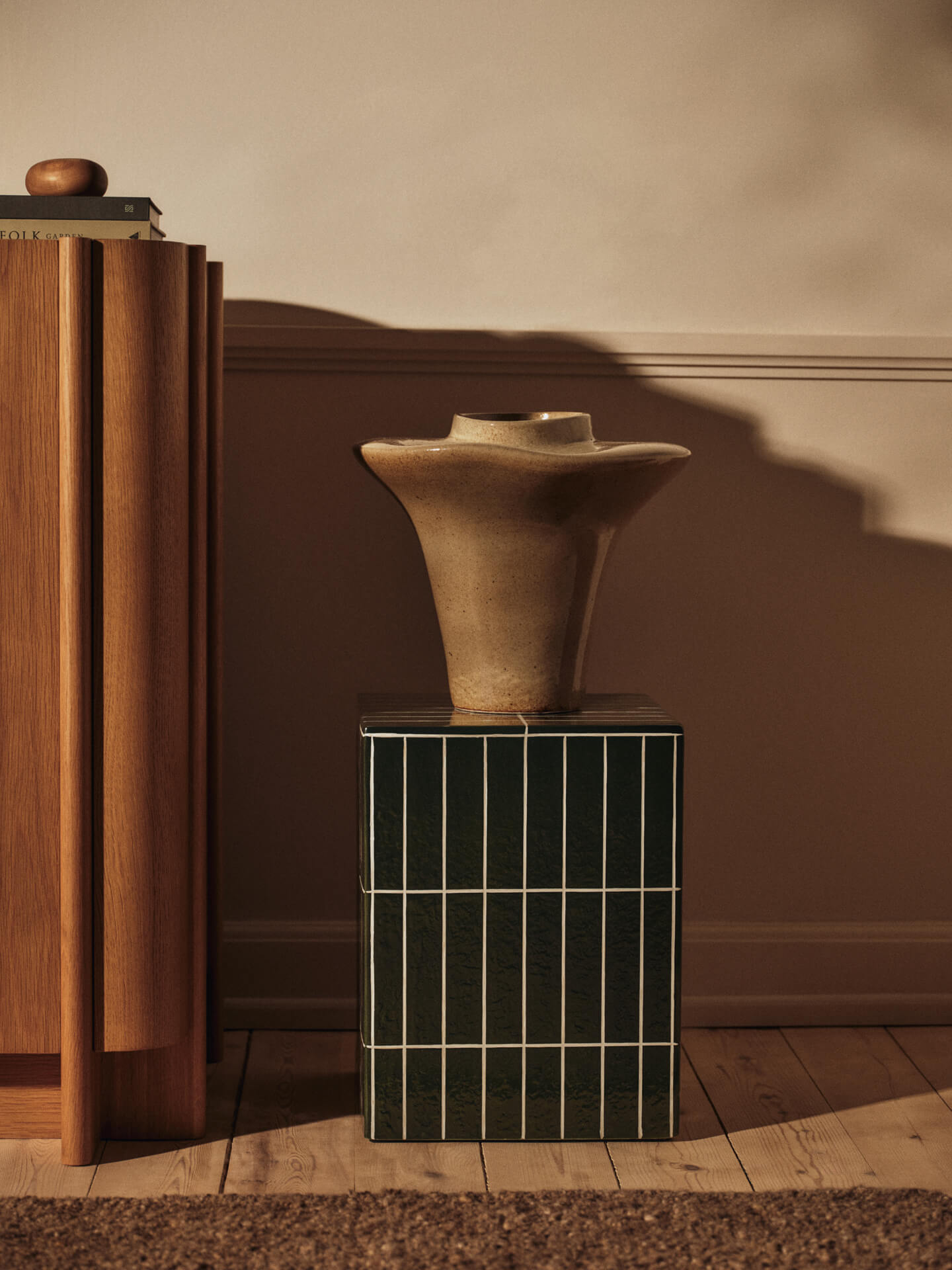 Pillar Side Table - Dark Green