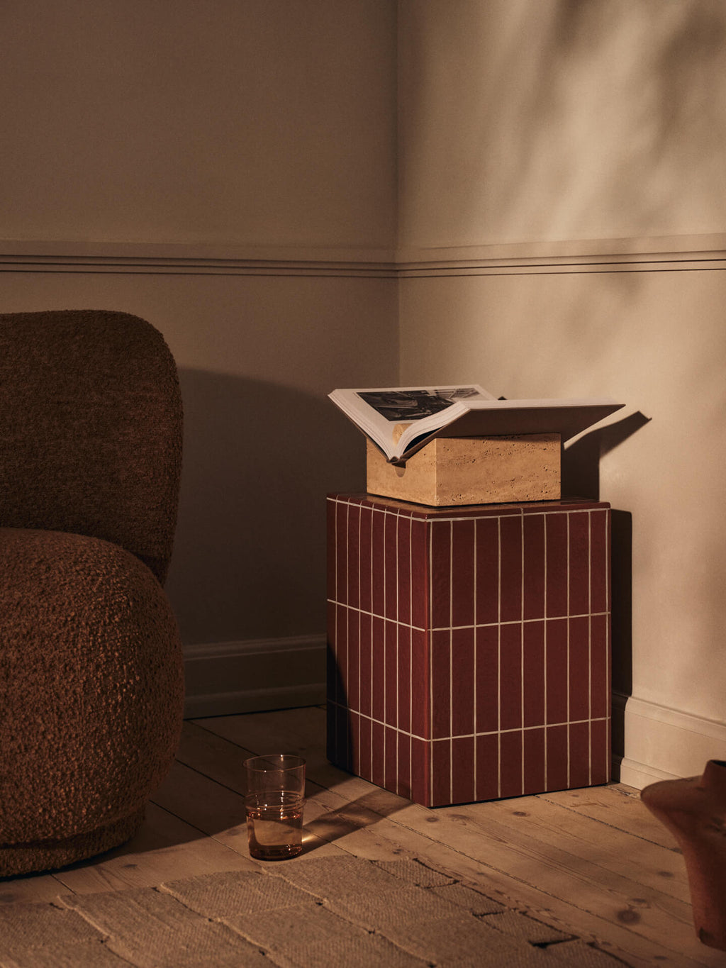 Pillar Side Table - Brown