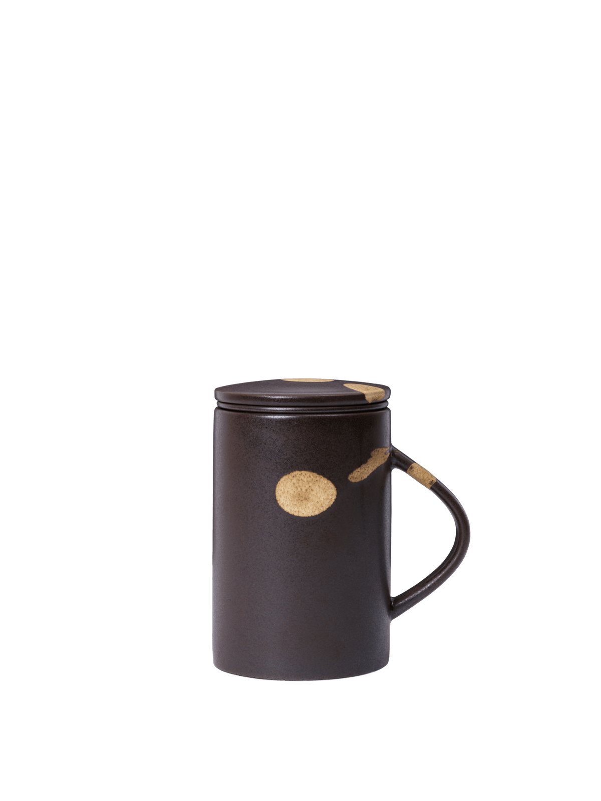 Koyo Tea Mug with Infuser Set - Dark Brown/Buff