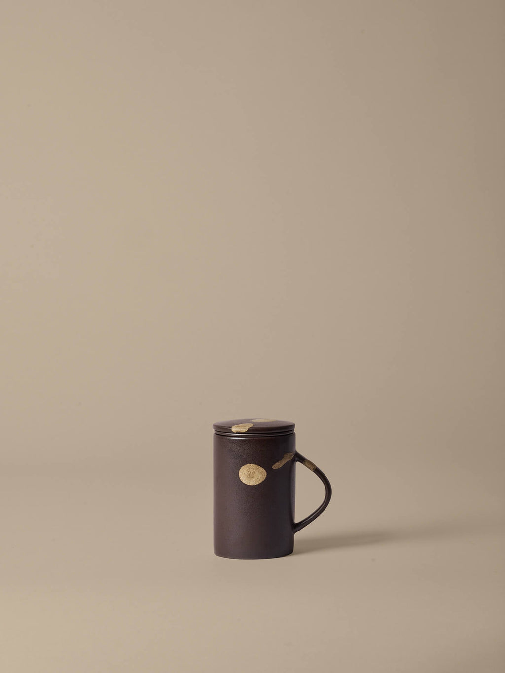 Koyo Tea Mug with Infuser Set - Dark Brown/Buff