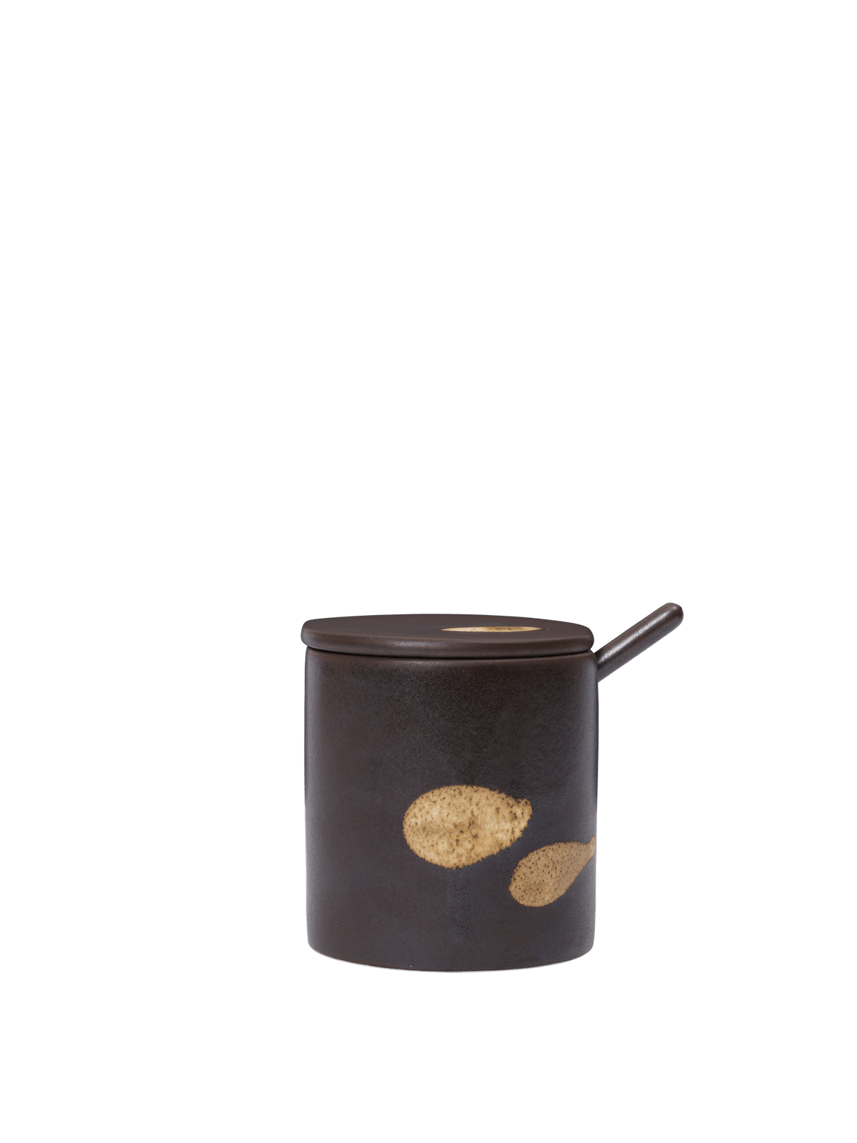 Koyo Jar with Spoon - Dark Brown/Buff