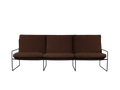 Desert 3-seater - Black - Pure Bouclé - Chestnut