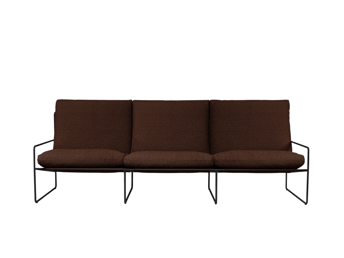Desert 3-seater - Black - Pure Bouclé - Chestnut