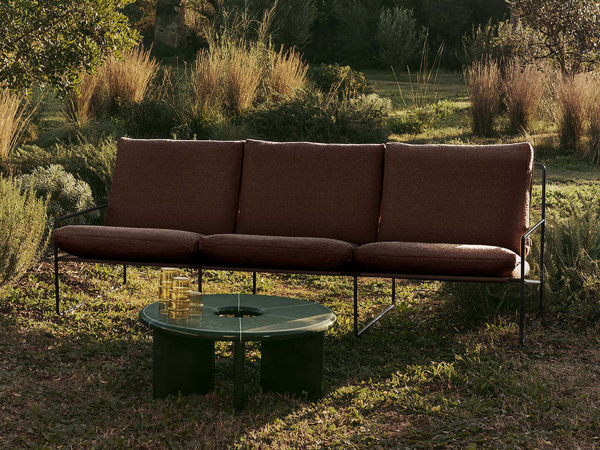 Desert 3-seater - Black - Pure Bouclé - Chestnut
