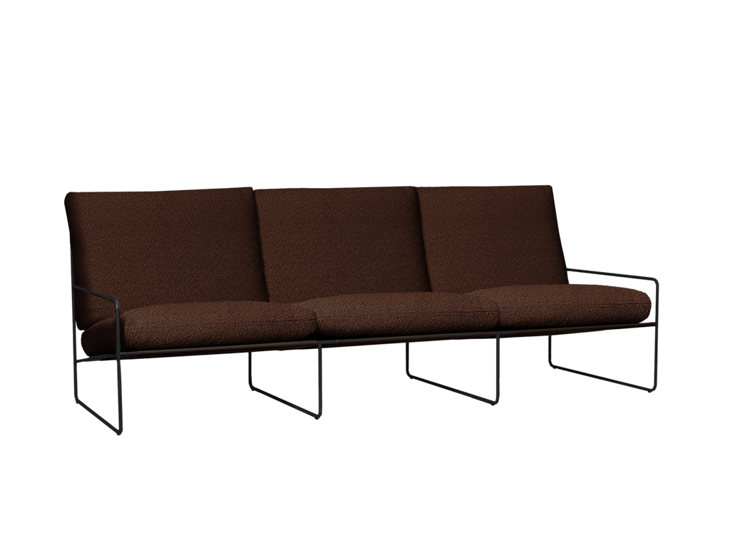 Desert 3-seater - Black - Pure Bouclé - Chestnut
