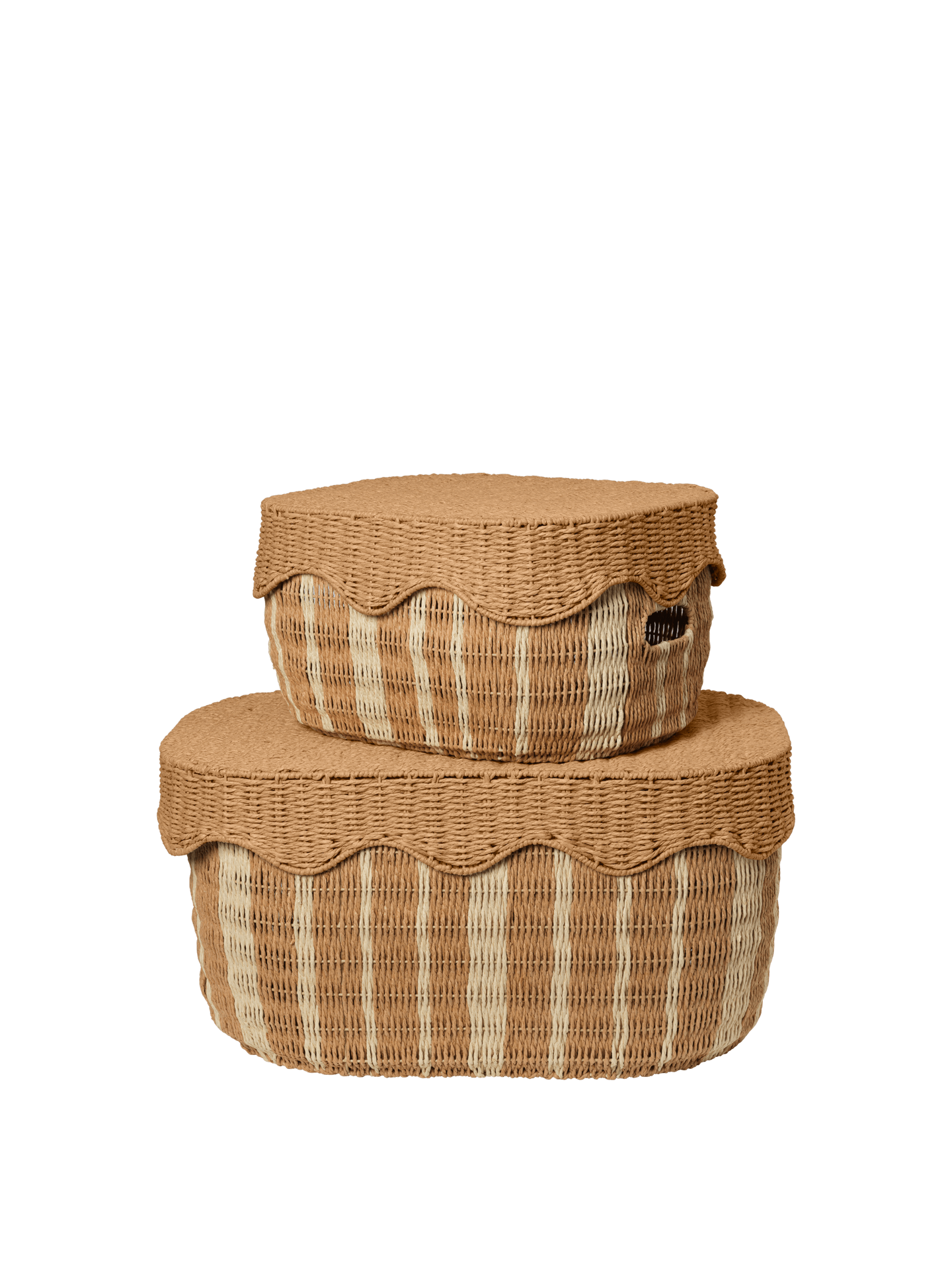 Rivan Storage Baskets - Set of 2 - Natural/Off-White