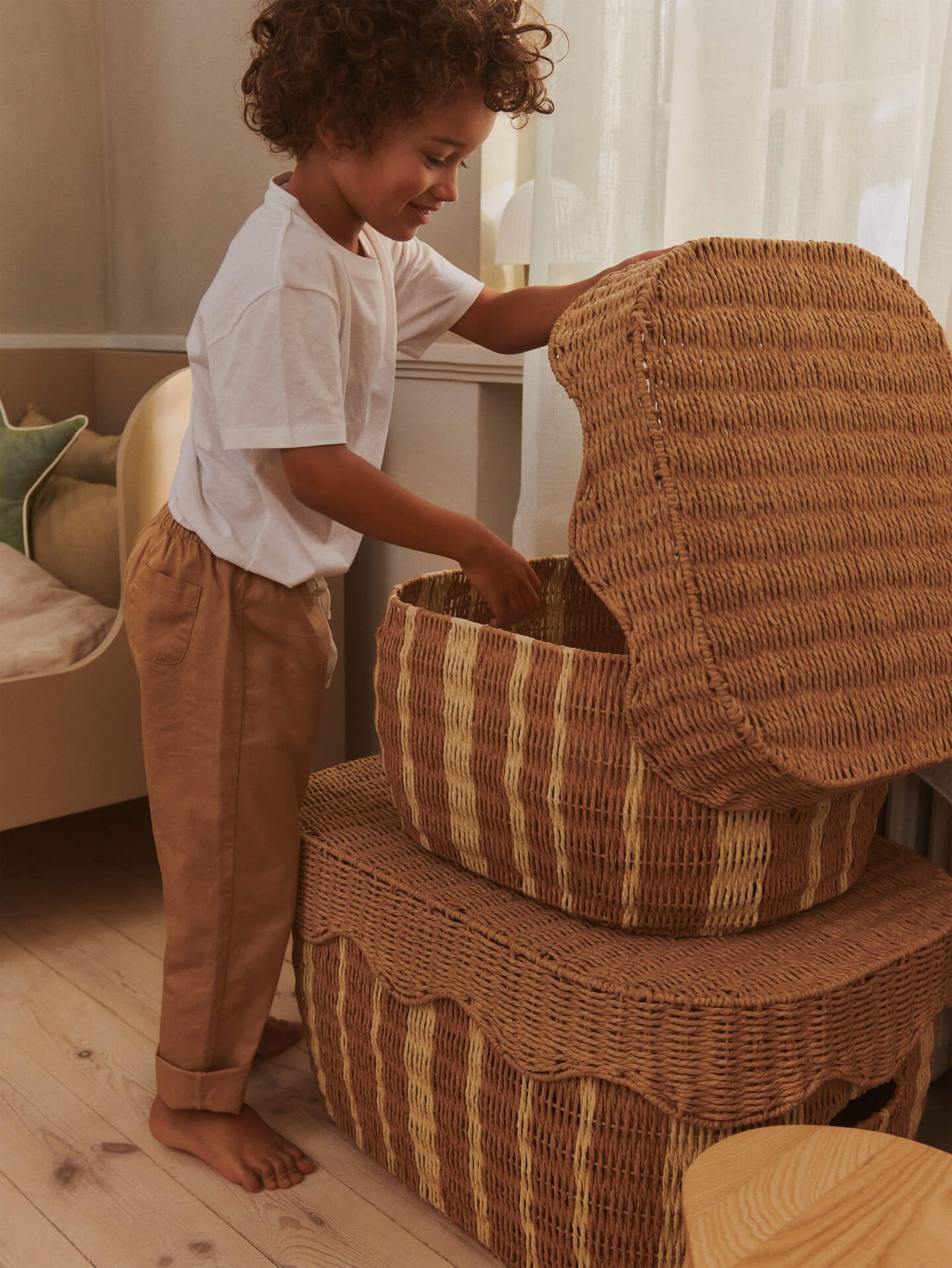 Rivan Storage Baskets - Set of 2 - Natural/Off-White