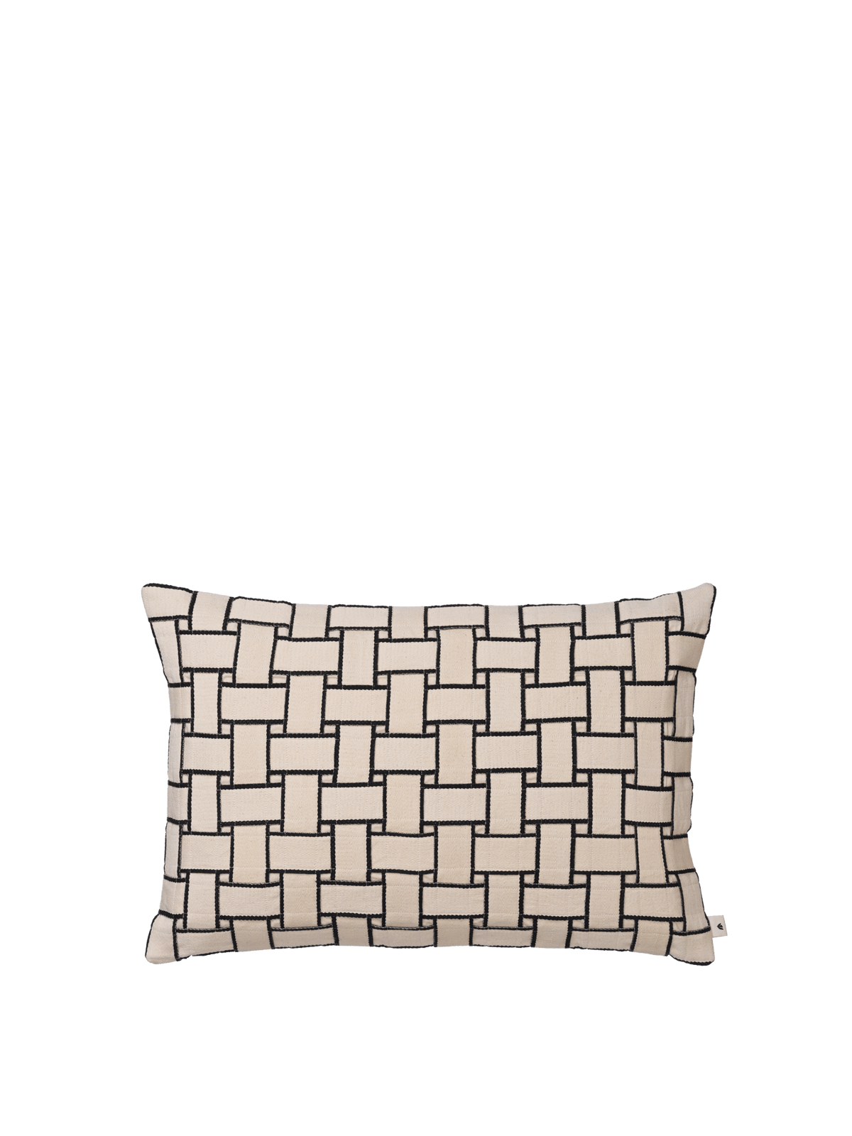 Lattice Cushion - Rectangular - Off-White/Black
