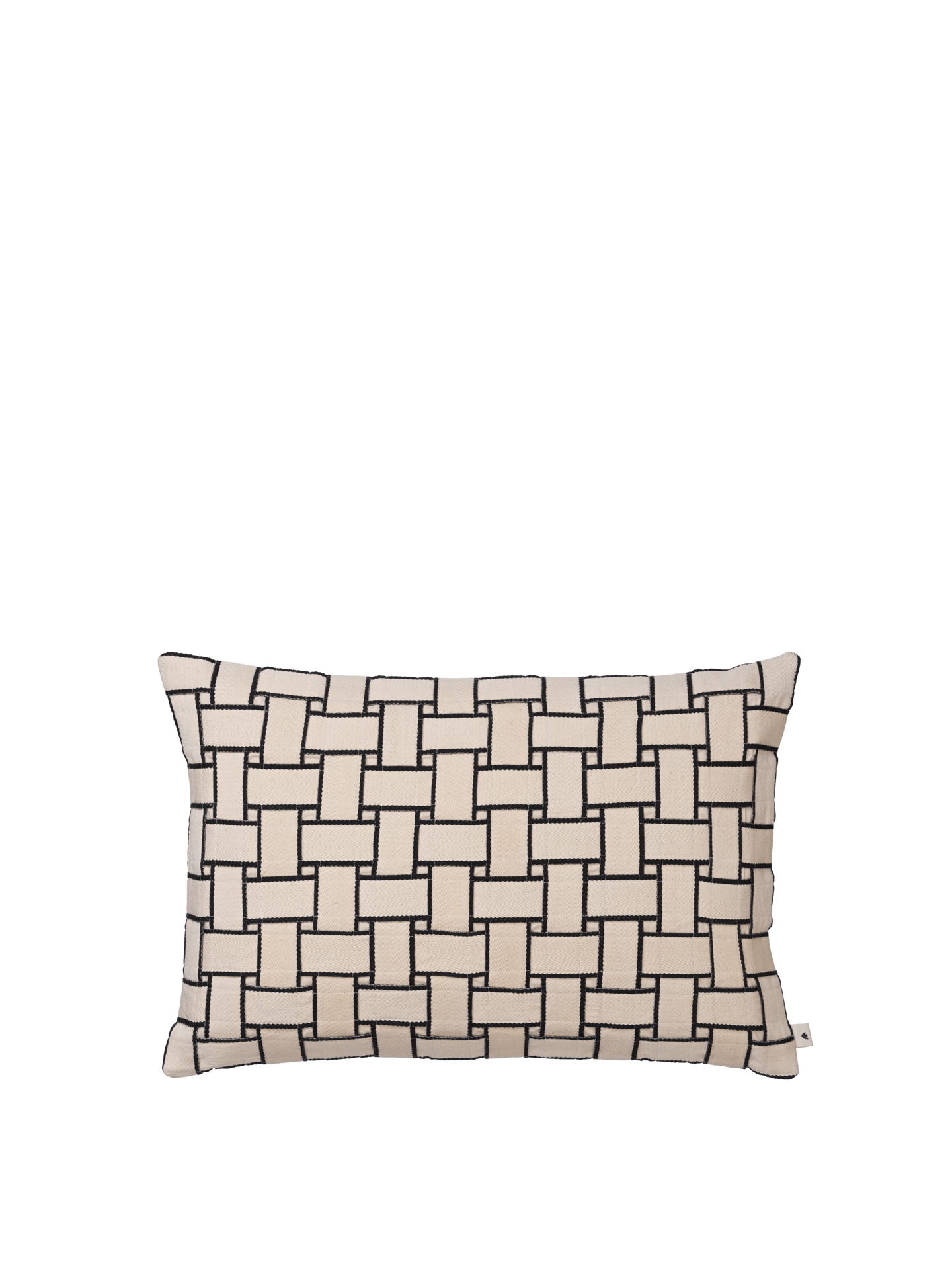 Lattice Cushion - Rectangular - Off-White/Black