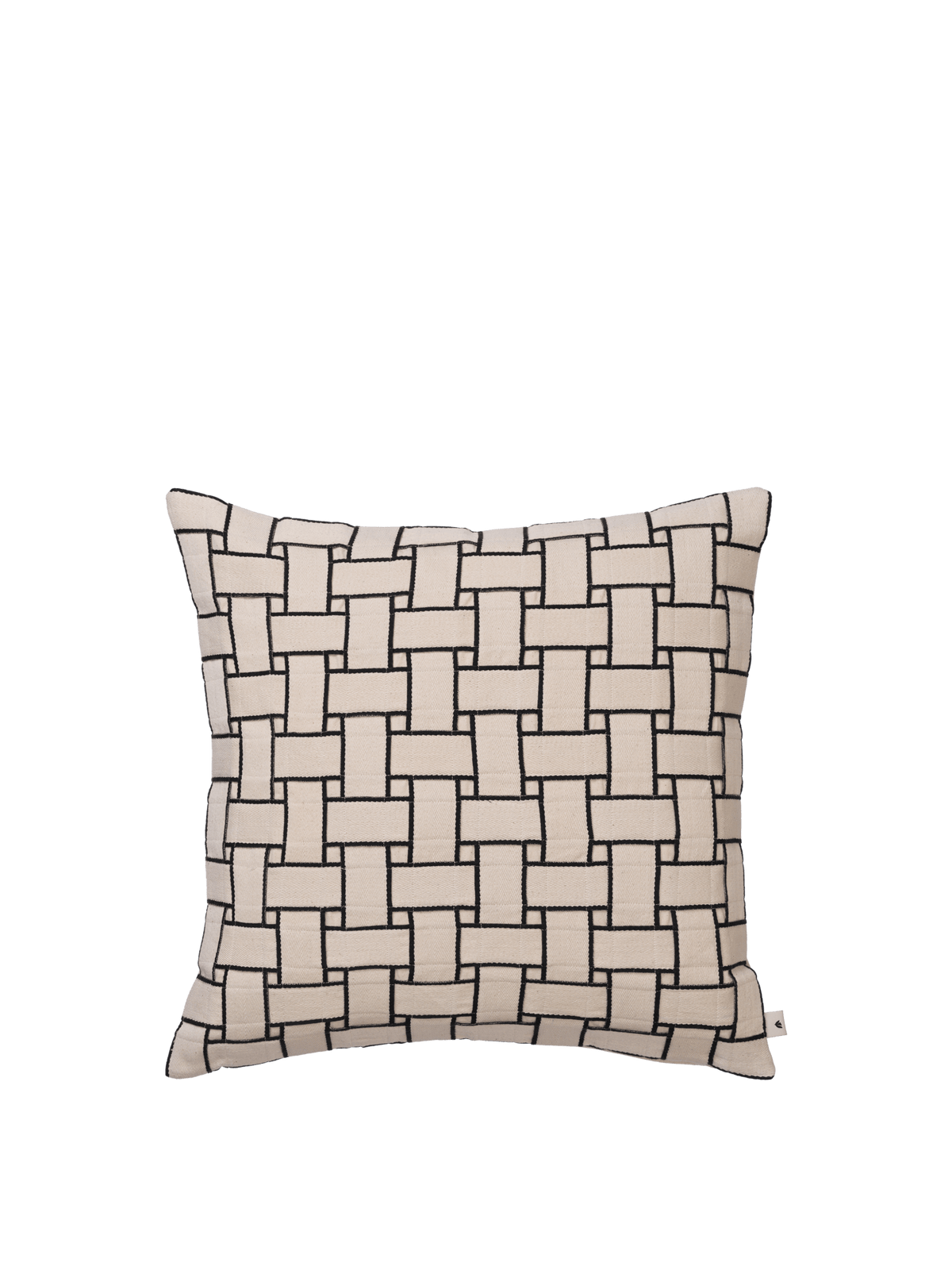 Lattice Cushion - Off-White/Black