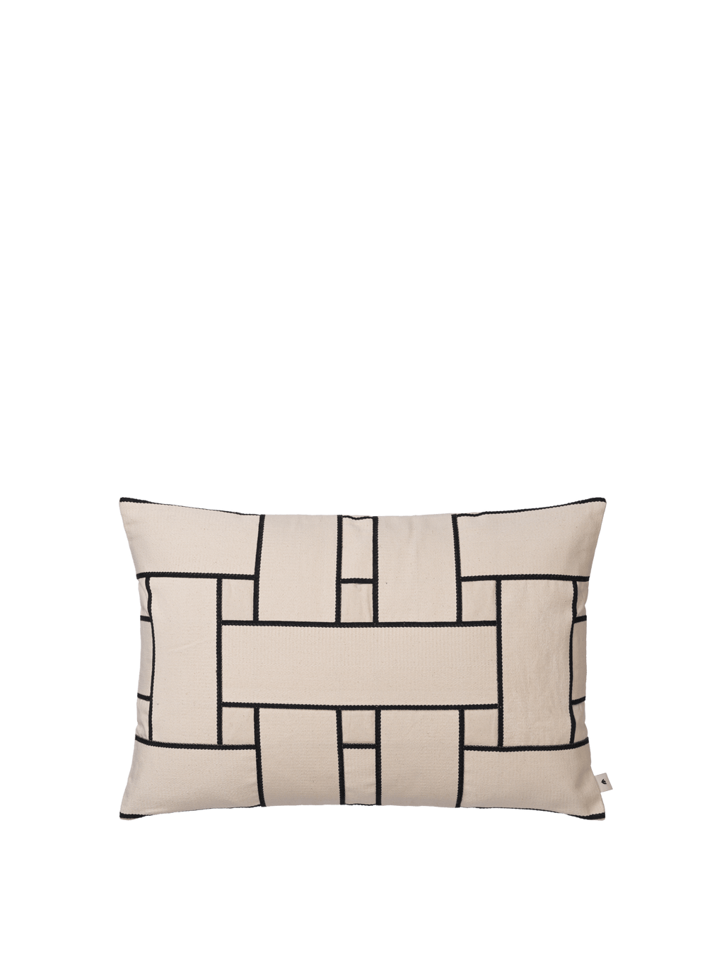 Lattice Offset Cushion - Rectangular - Off-White/Black