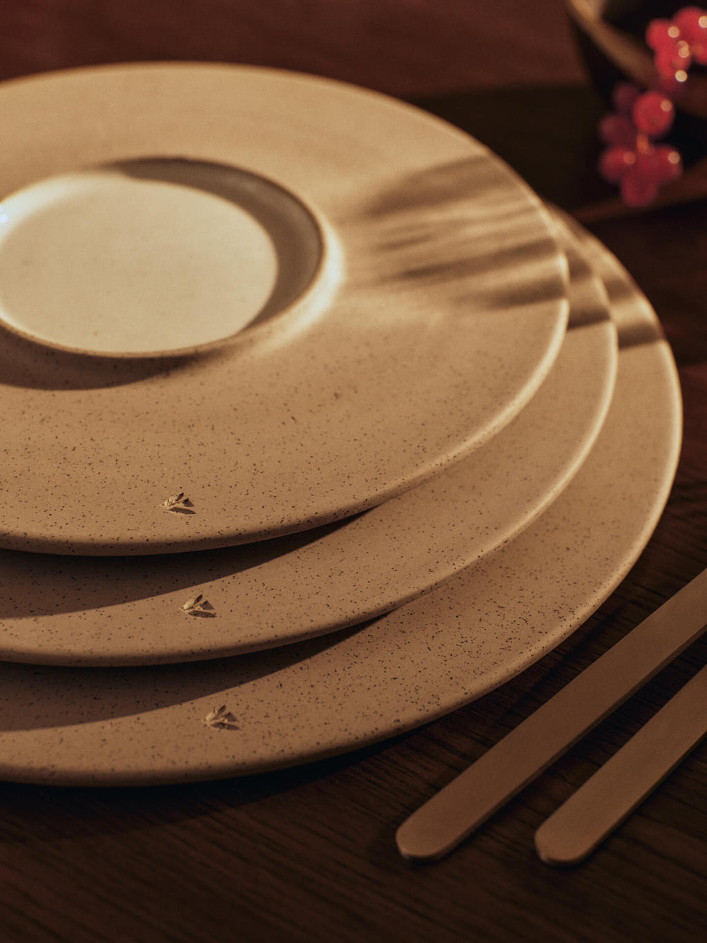 Sonae Dinner Plates - Ø28 - Set of 2 - Grey/White