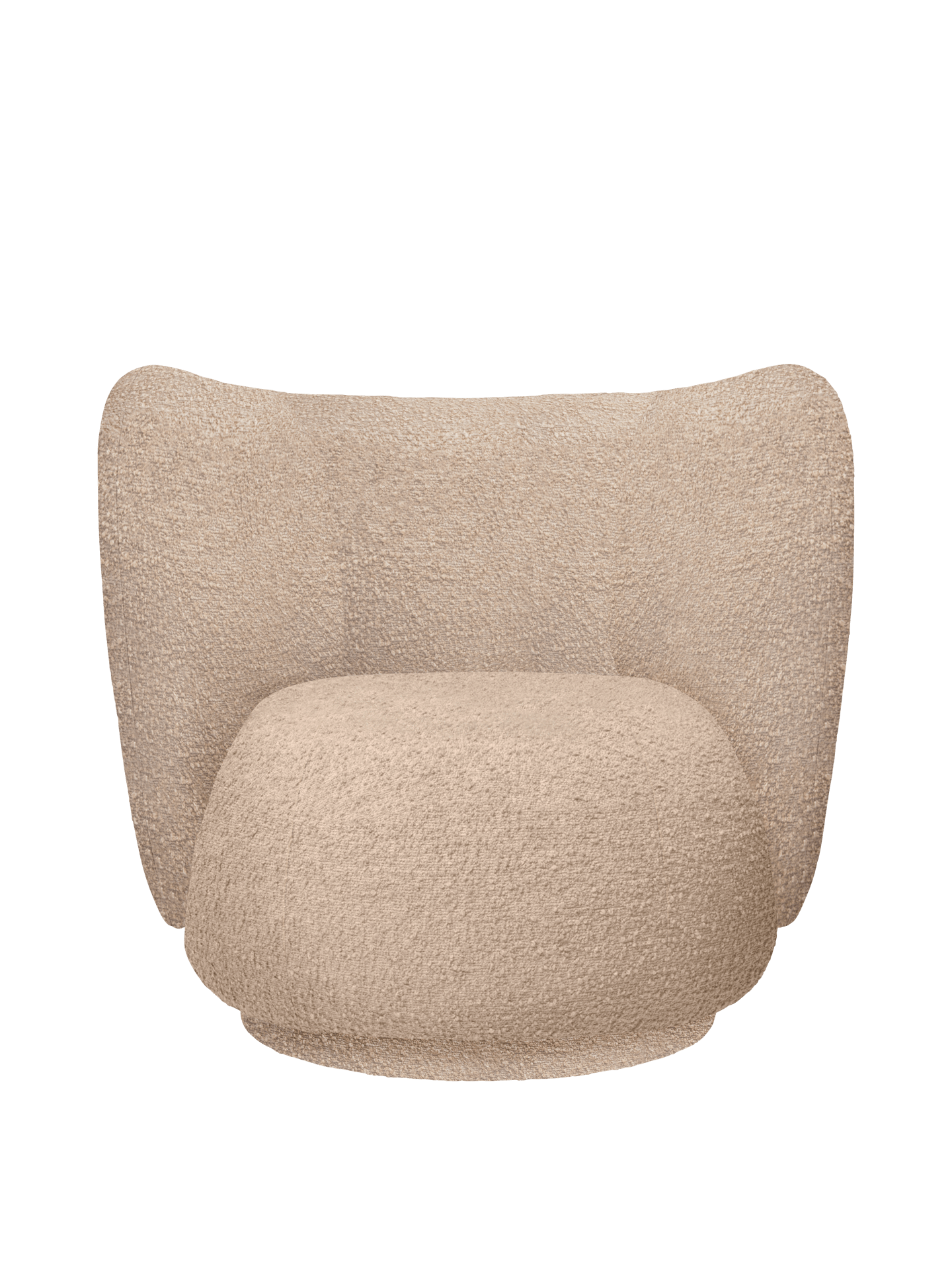 Rico Lounge Chair - Swivel - Raw Bouclé - Natural - US