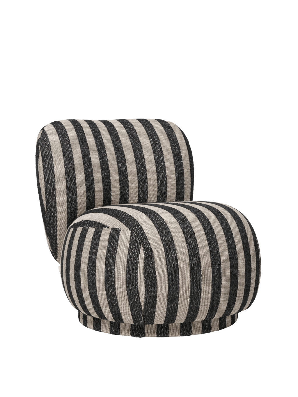 Rico Piccolo Lounge Chair - Swivel - Louisiana - Sand/Black - US