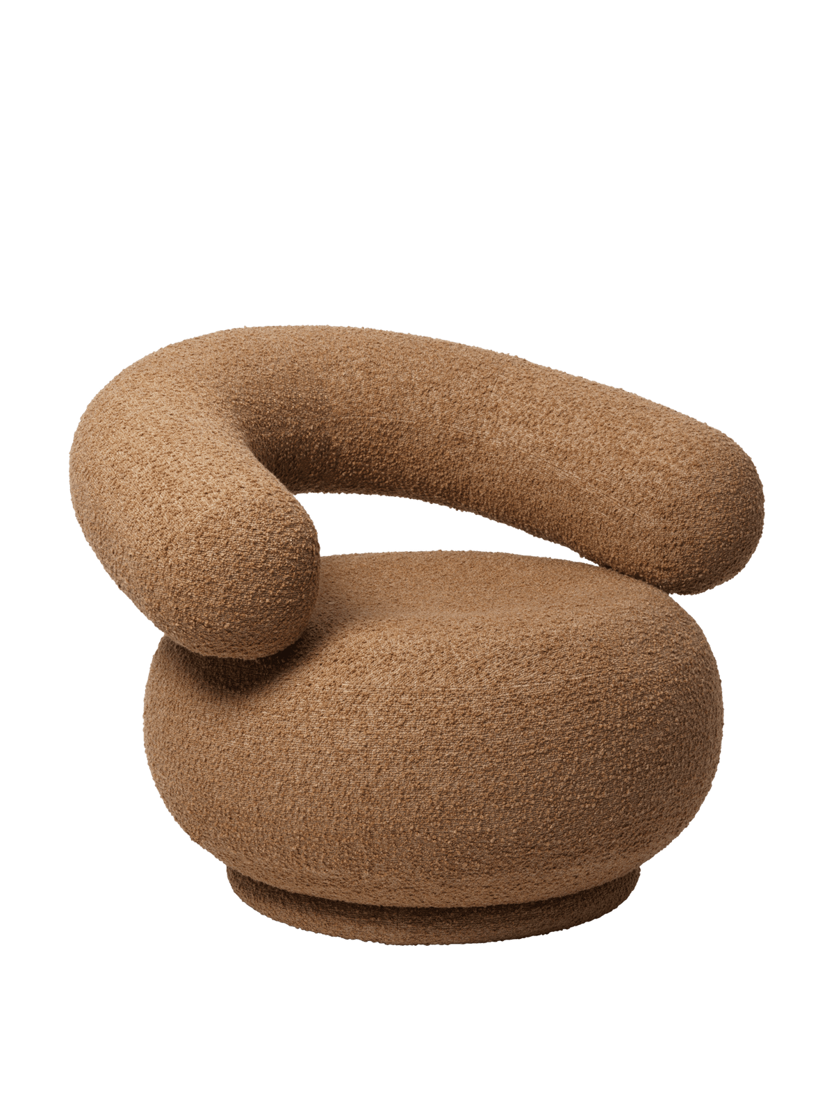 Orbo Lounge Chair - Swivel - Raw Bouclé - Tan - US
