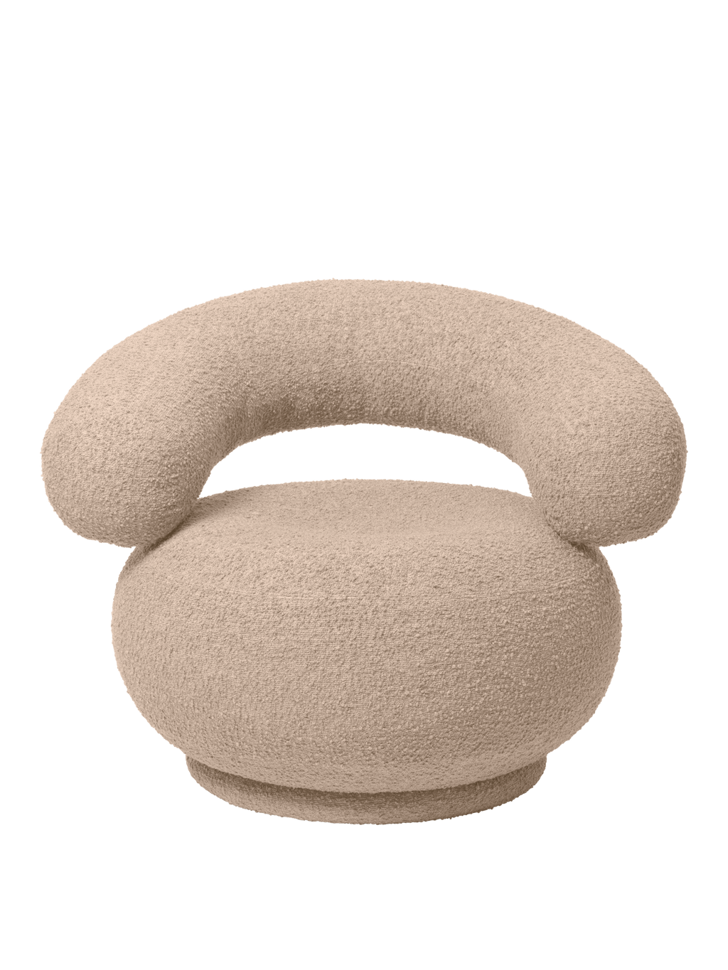 Orbo Lounge Chair - Swivel - Raw Bouclé - Natural - US