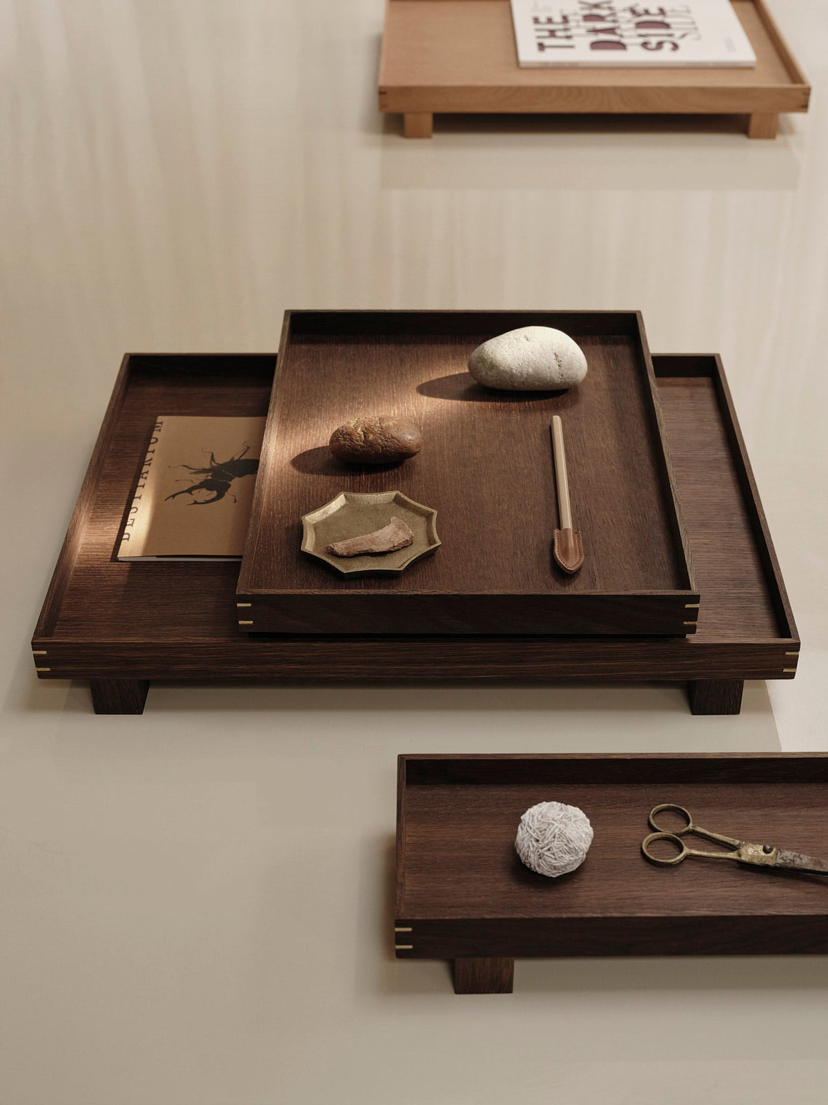 Bon Wooden Tray - Large & Small Gift Set - Smoked Oak