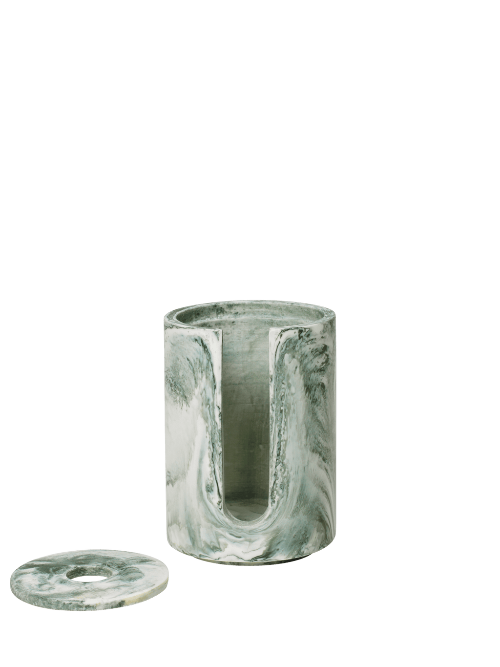 Mist Cotton Pad Holder - Emerald Off-White