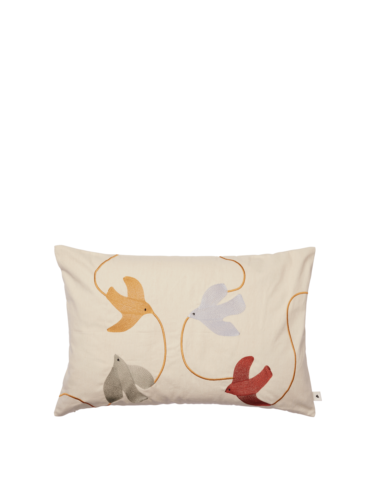 Swif Bird Embroidered Cushion - Rectangular - Multi