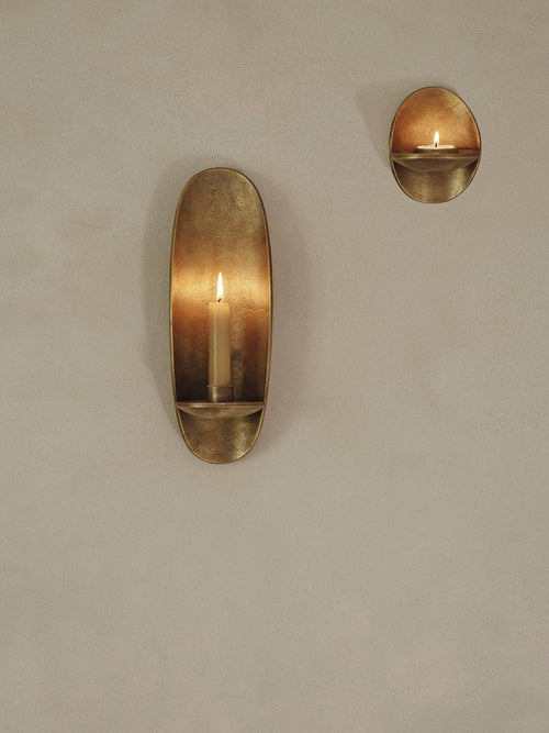 Agapé Wall Tealight Holder & Candle Holder Gift Set - Brass Finish