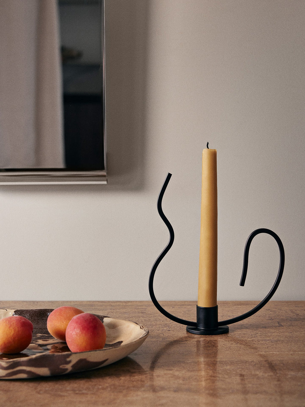 Valse Candle Holder - Low - Black & Pure Candles - Set of 4 - Roseate Blend - Gift Set