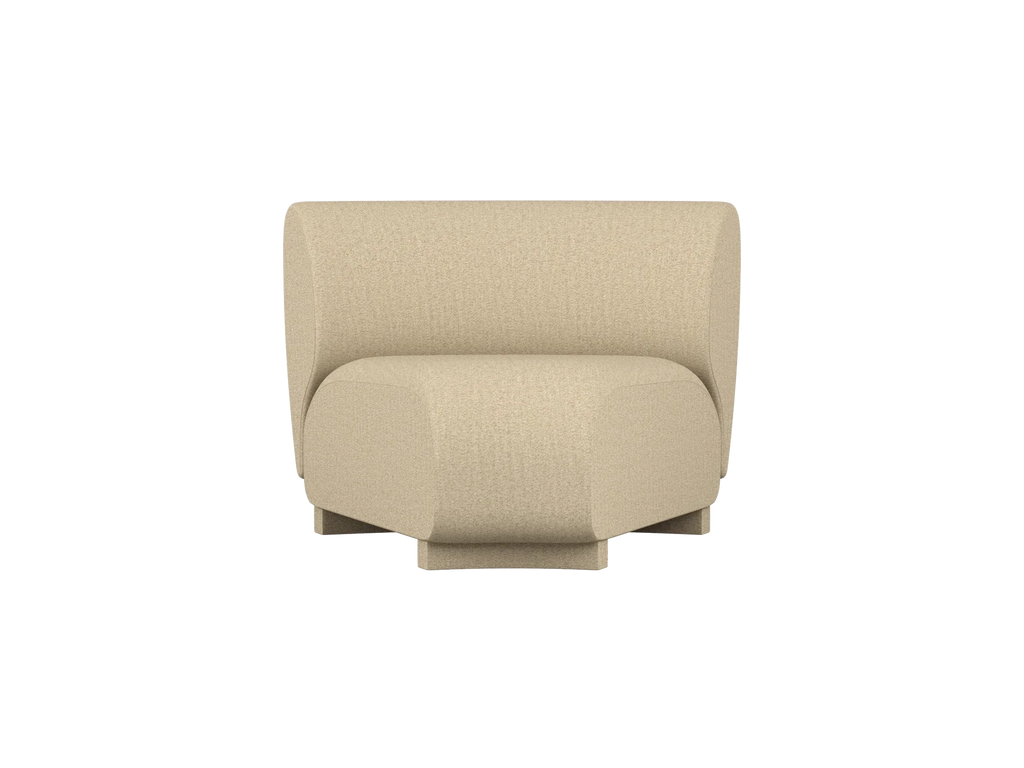 Rico Sofa Corner - Narrow - Raw Bouclé - Natural - US